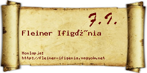 Fleiner Ifigénia névjegykártya